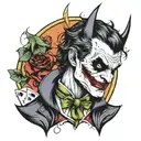 batman joker card tattoo design idea