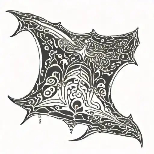 manta ray swimming tattoo design idea