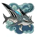 manta ray floating tattoo design idea