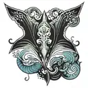 manta ray floating tattoo design idea
