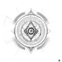 A sketch of a professor with a transmutation circle on their hand tattoo design idea