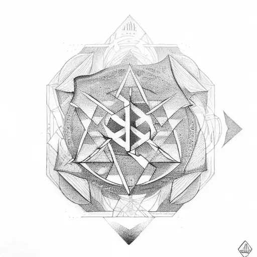 axis and pyramids  tattoo design idea