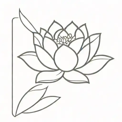 lotus flower blooming tattoo design idea