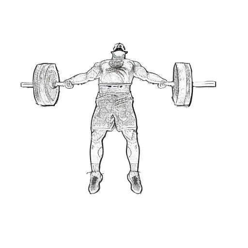a man lifting a barbell tattoo design idea