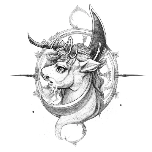 centauro com arco e flecha tattoo design idea