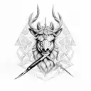 centauro com arco e flecha tattoo design idea