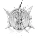 centauro com arco e flecha tattoo design idea