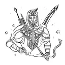 centauro com arco e flecha tattoo design idea