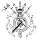 centauro com arco e flecha tattoo design idea