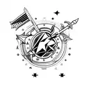 centauro com arco e flecha tattoo design idea