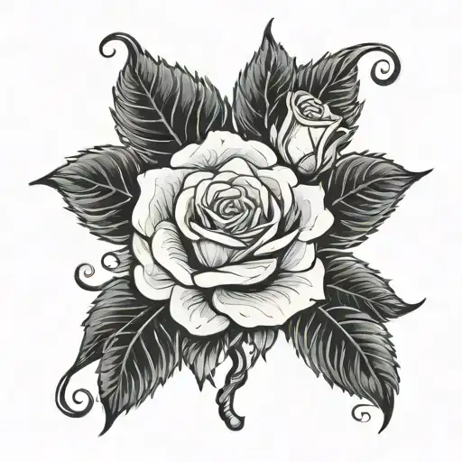 rose with name Adriana tattoo design idea