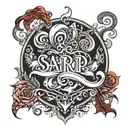 sarp name written tattoo design idea