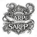 sarp name written tattoo design idea