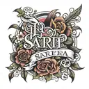 sarp name written tattoo design idea