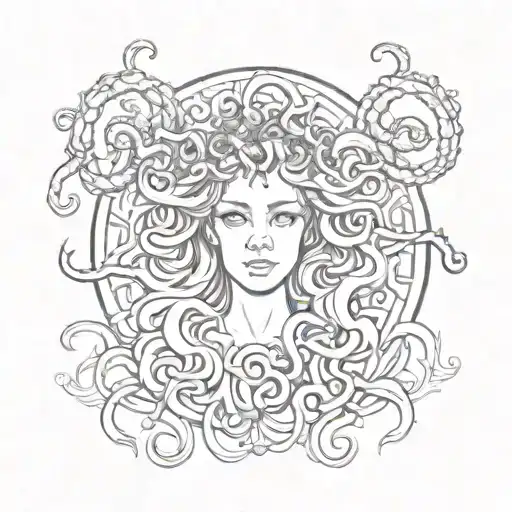 Medusa strength tarot card tattoo design tattoo design idea