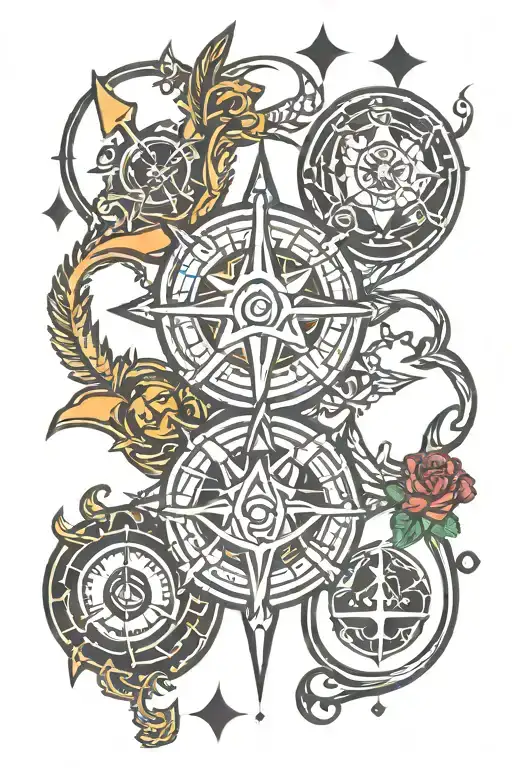 magic the gathering mana symbols tattoo design idea