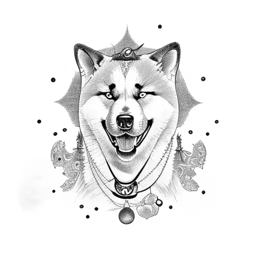 akita inu chicano tattoo design idea