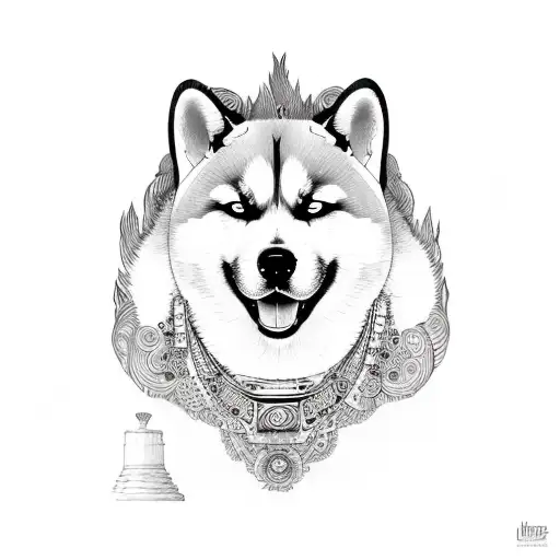 akita inu chicano tattoo design idea