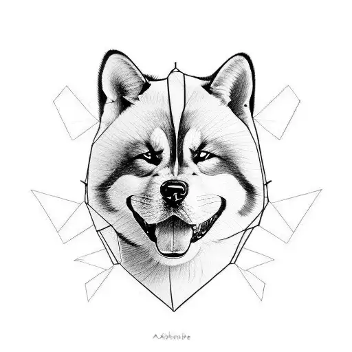 akita inu tattoo design idea