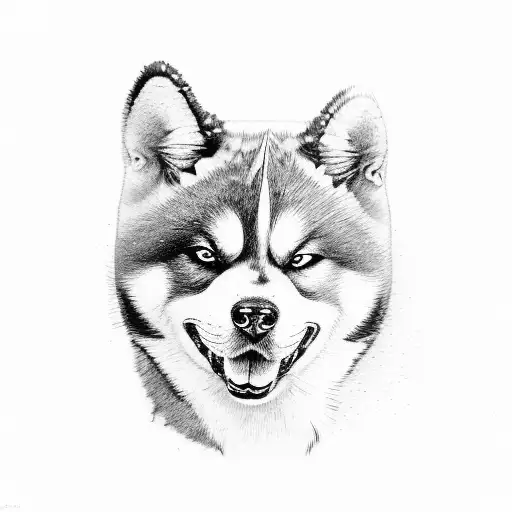 akita inu tattoo design idea