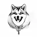 akita inu chicano tattoo design idea