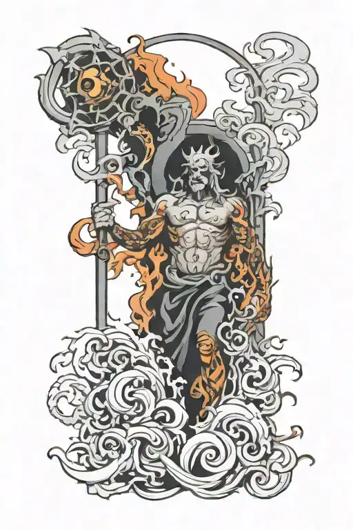 purgatory hell paradise arm sleeve tattoo design idea
