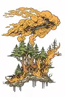 boreal forest fire tattoo design idea