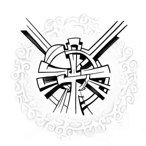 cross with 1 Peter 5:7 tattoo design idea