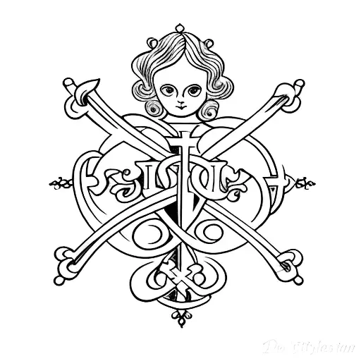 dainty cross with 1 Peter 5:7 on wrist tattoo design idea