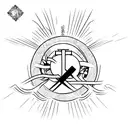 cross with 1 Peter 5:7 tattoo design idea