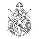 cross with 1 Peter 5:7 tattoo design idea