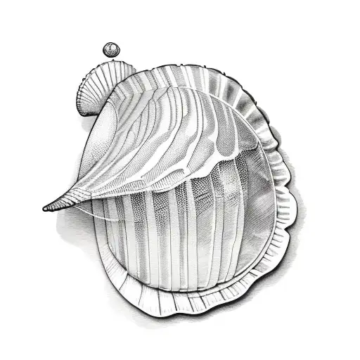 scallop shell with bubbles tattoo design idea