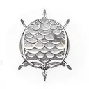 scallop shell with bubbles tattoo design idea