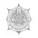 scallop shell with bubbles tattoo design idea