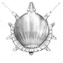 scallop shell with bubbles tattoo design idea
