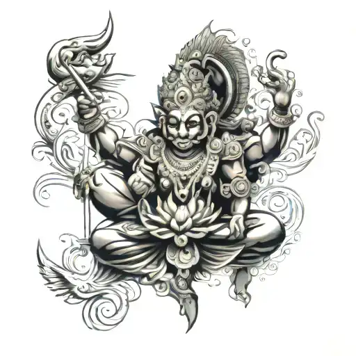 hindu mythology tattoo design idea