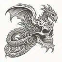 skull majesty symbol  dragon tattoo design idea