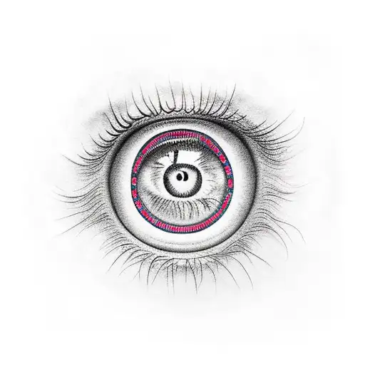 Eye with exit sign inside tattoo design idea