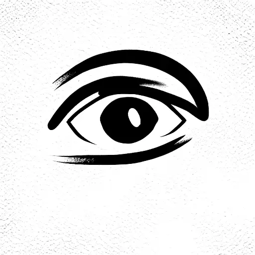 Eye with exit sign inside tattoo design idea