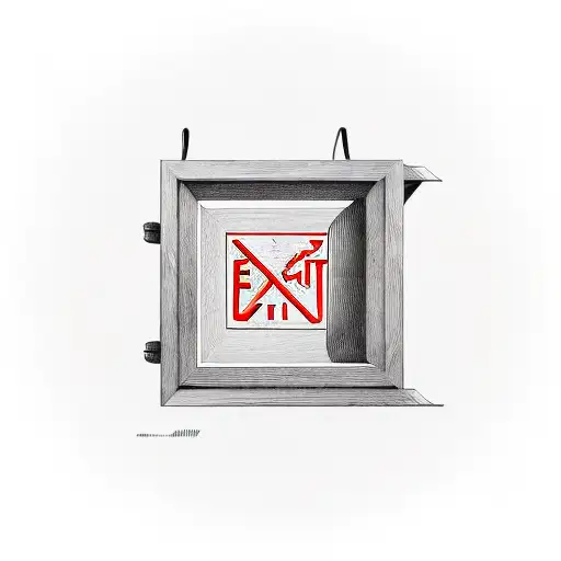 exit sign tattoo design idea