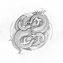 yin yang with dragon tattoo design idea