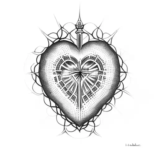 Sacred Heart tattoo design idea