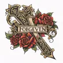forgiven wrote on the cross tattoo design idea