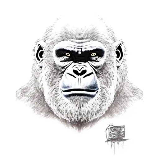 angry gorilla face tattoo design idea
