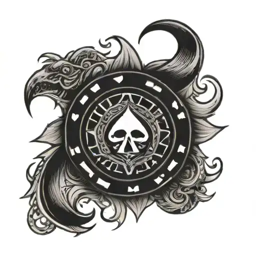 poker chip  tattoo design idea