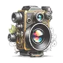 camera lens transforming tattoo design idea