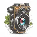 camera lens transforming tattoo design idea