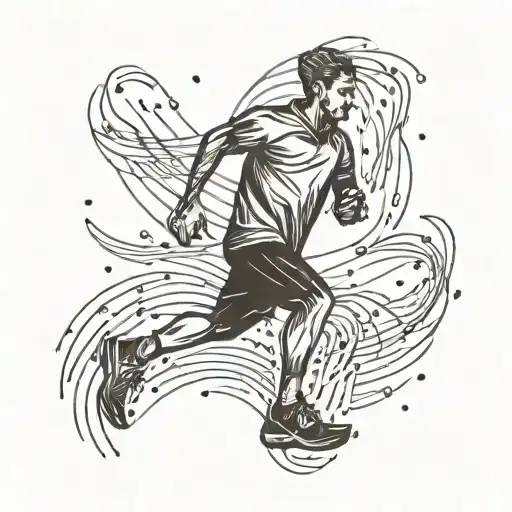 running from the rain  tattoo design idea