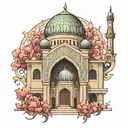 mosque architecture tattoo design idea