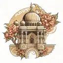mosque architecture tattoo design idea